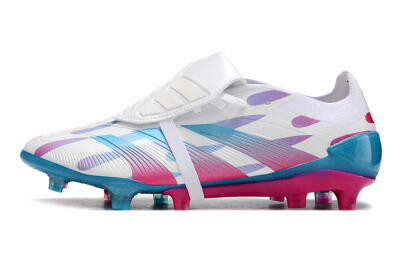 Adidas Predator Elite Foldover Tongue FG Football Boots - White/Blue/Pink