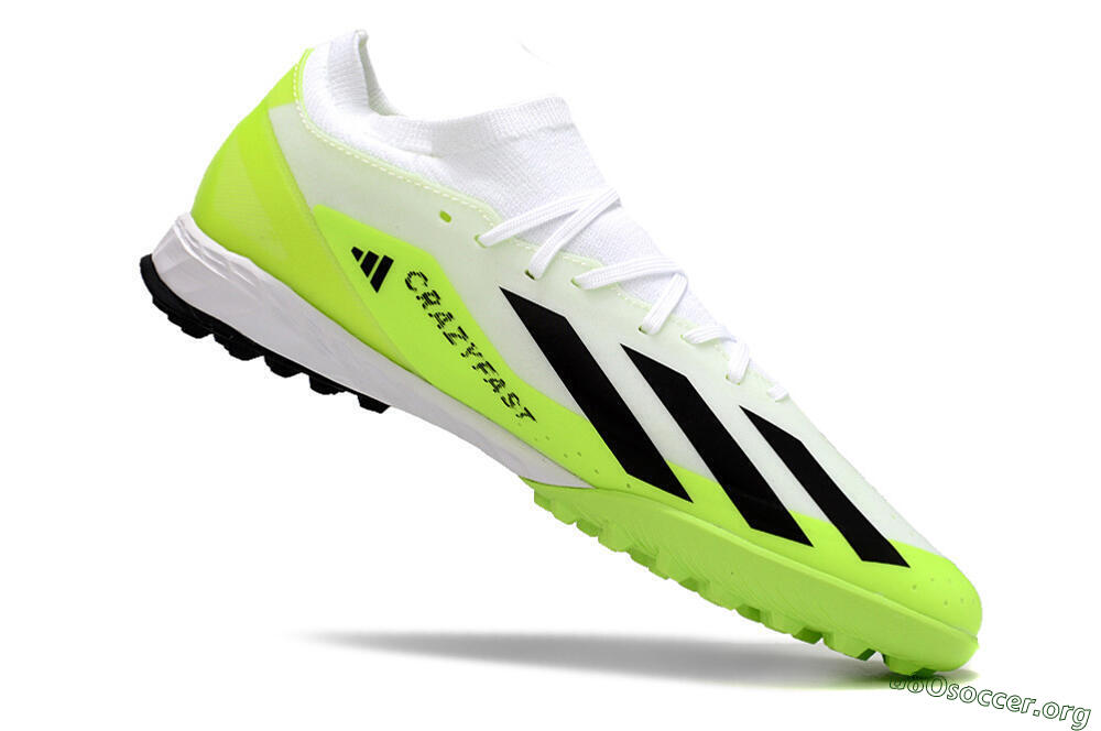 Adidas X Crazyfast.3 TF Football Shoes - White/Black/Yellow 4