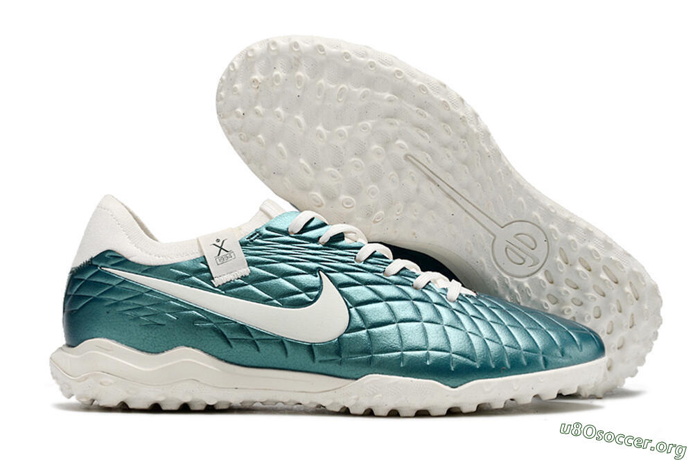 Nike Tiempo Legend 10 Pro TF Football Shoes - Jade/White 2