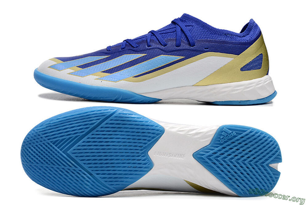 Adidas X Crazyfast.1 Messi IC Football Shoes - Blue/Jade/Gold/White 1