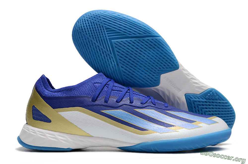 Adidas X Crazyfast.1 Messi IC Football Shoes - Blue/Jade/Gold/White 2