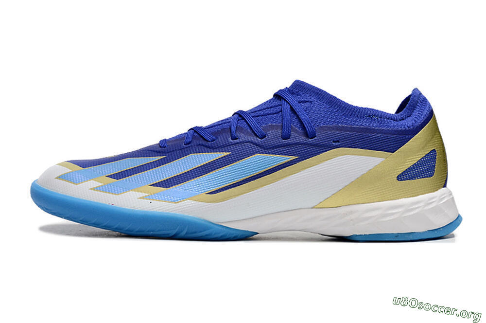 Adidas X Crazyfast.1 Messi IC Football Shoes - Blue/Jade/Gold/White 3
