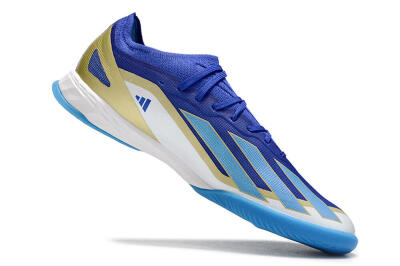 Adidas X Crazyfast.1 Messi IC Football Shoes - Blue/Jade/Gold/White