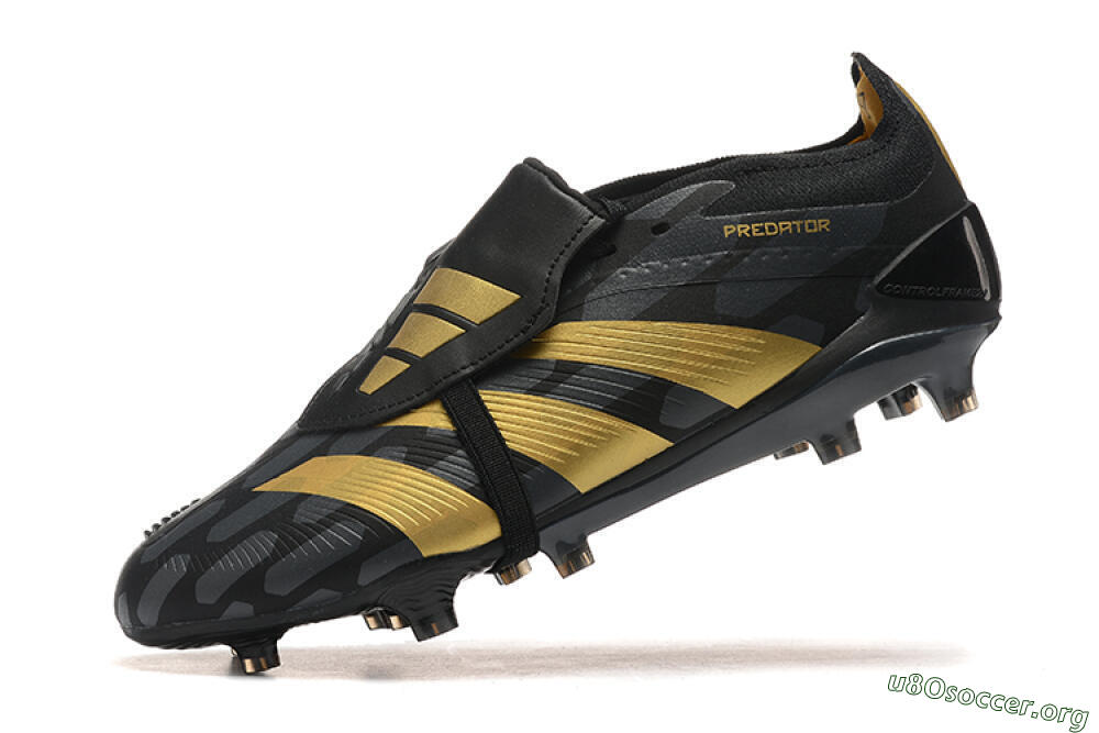 Adidas Predator Elite Foldover Tongue FG Football Boots - Black/Gold 9