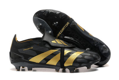 Adidas Predator Elite Foldover Tongue FG Football Boots - Black/Gold