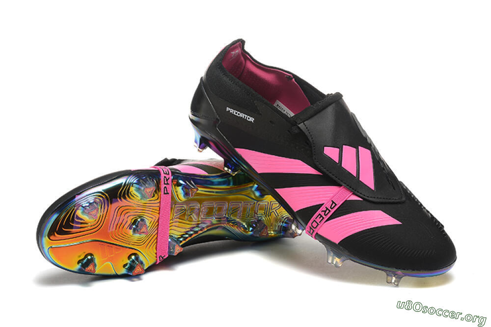 Adidas Predator Elite Foldover Tongue FG Football Boots - Black/Pink 4