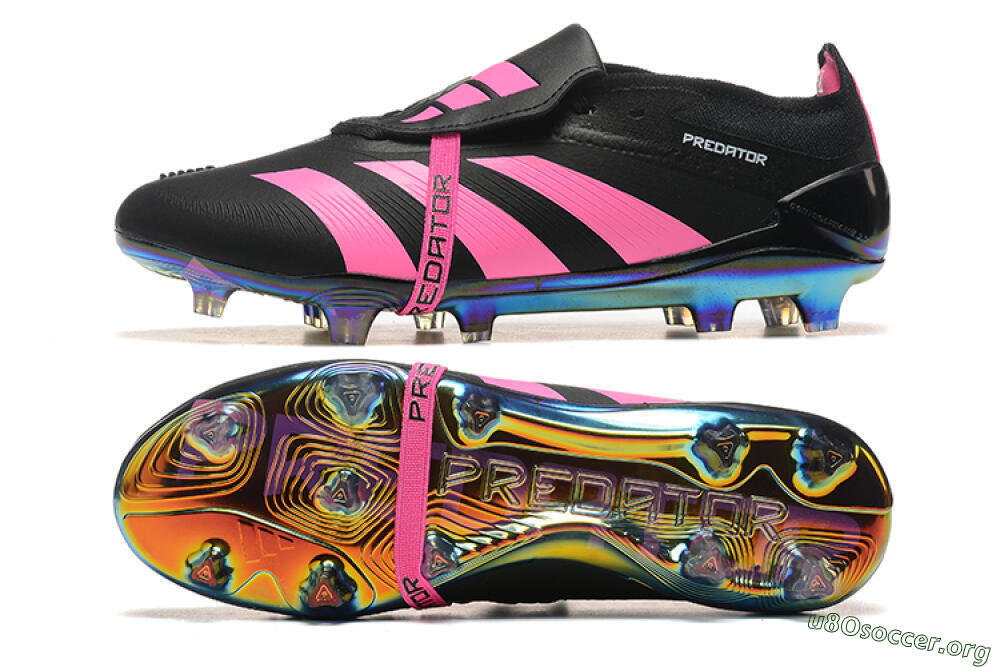 Adidas Predator Elite Foldover Tongue FG Football Boots - Black/Pink 1