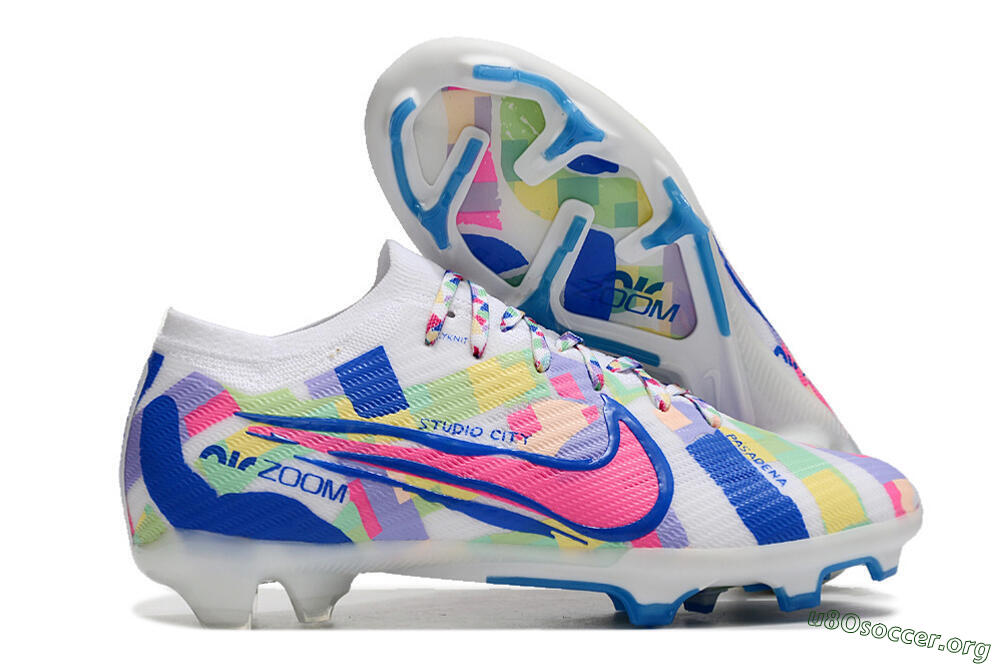 Nike Air Zoom Mercurial Vapor 15 Elite FG Football Boots - White/Rainbow 2