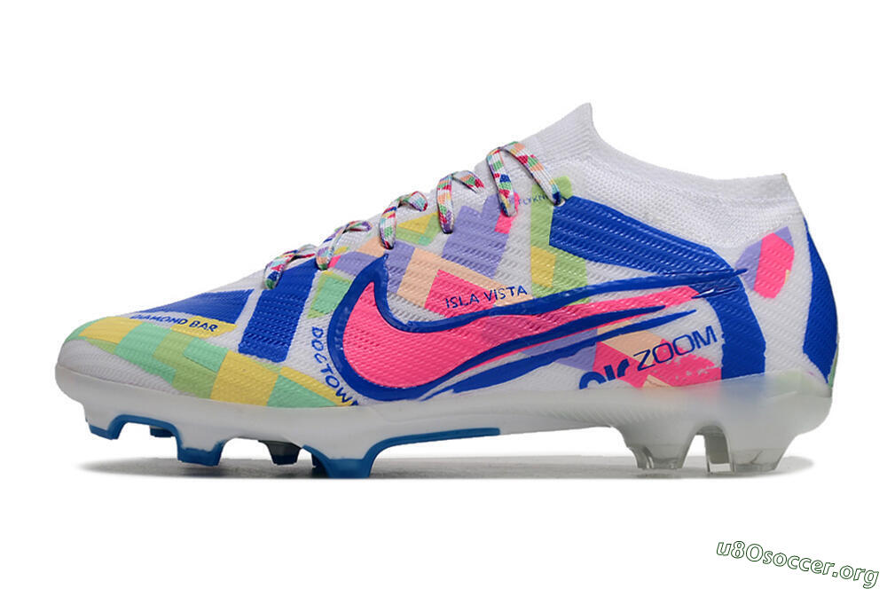 Nike Air Zoom Mercurial Vapor 15 Elite FG Football Boots - White/Rainbow 3