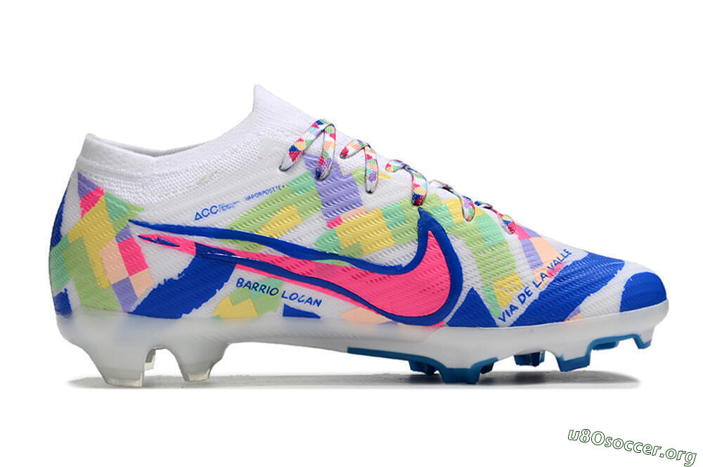 Nike Air Zoom Mercurial Vapor 15 Elite FG Football Boots - White/Rainbow 5