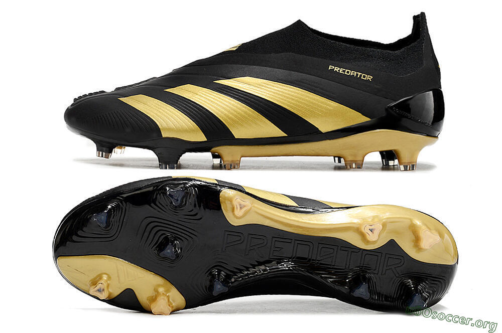 Adidas Predator Accuracy+ Laceless FG Football Boots - Black/Gold 1