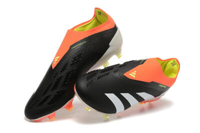 Adidas Predator Accuracy+ Laceless FG Football Boots - Black/White/Orange