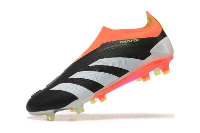 Adidas Predator Accuracy+ Laceless FG Football Boots - Black/White/Orange