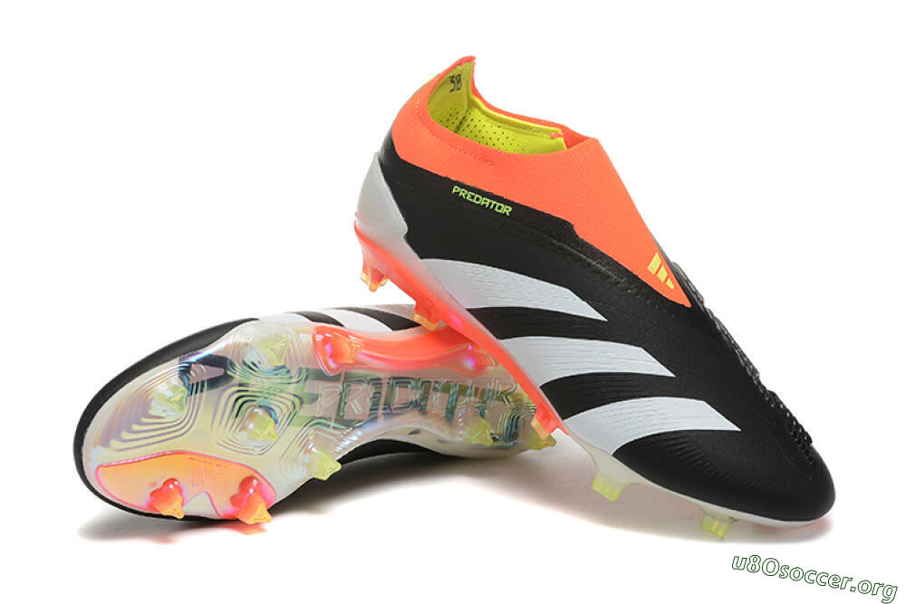 Adidas Predator Accuracy+ Laceless FG Football Boots - Black/White/Orange 3
