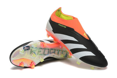 Adidas Predator Accuracy+ Laceless FG Football Boots - Black/White/Orange