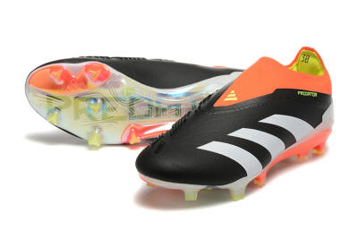 Adidas Predator Accuracy+ Laceless FG Football Boots - Black/White/Orange