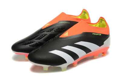 Adidas Predator Accuracy+ Laceless FG Football Boots - Black/White/Orange