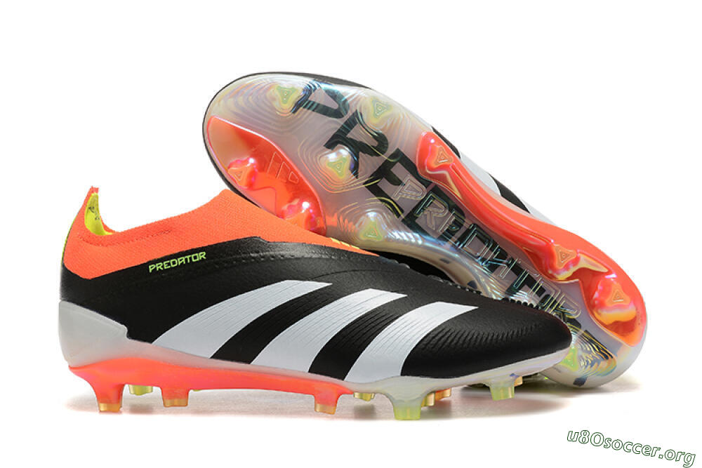 Adidas Predator Accuracy+ Laceless FG Football Boots - Black/White/Orange 2