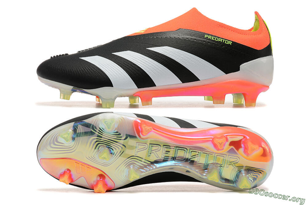 Adidas Predator Accuracy+ Laceless FG Football Boots - Black/White/Orange 1