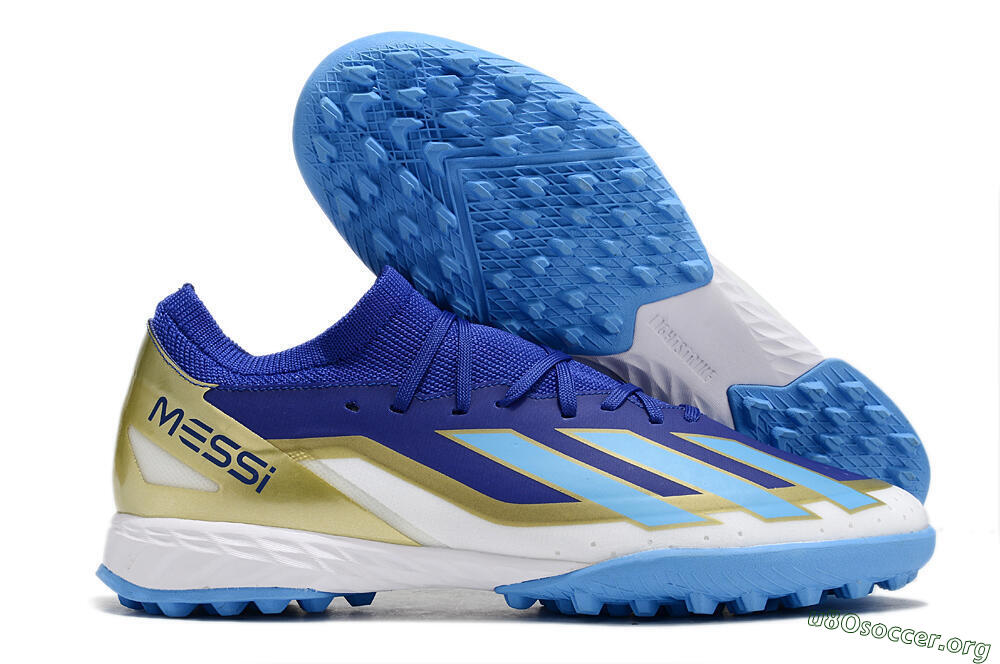Adidas X Crazyfast.3 Messi TF Football Shoes - Blue/White/Gold 2