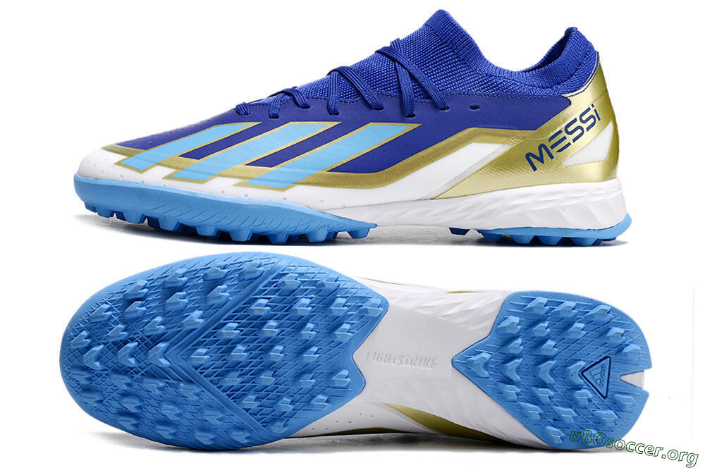 Adidas X Crazyfast.3 Messi TF Football Shoes - Blue/White/Gold 1