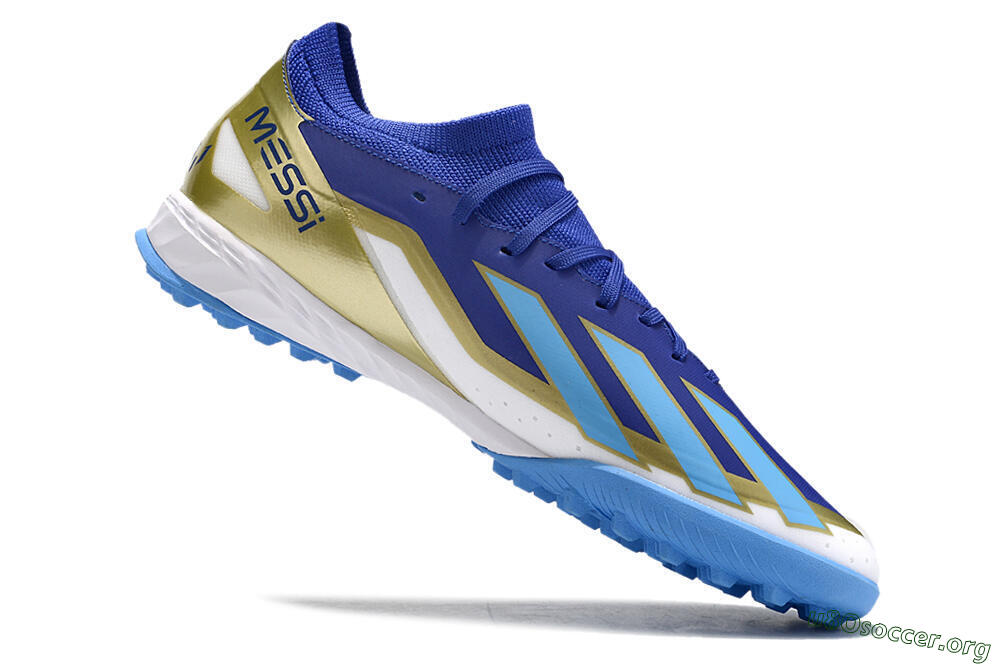 Adidas X Crazyfast.3 Messi TF Football Shoes - Blue/White/Gold 4