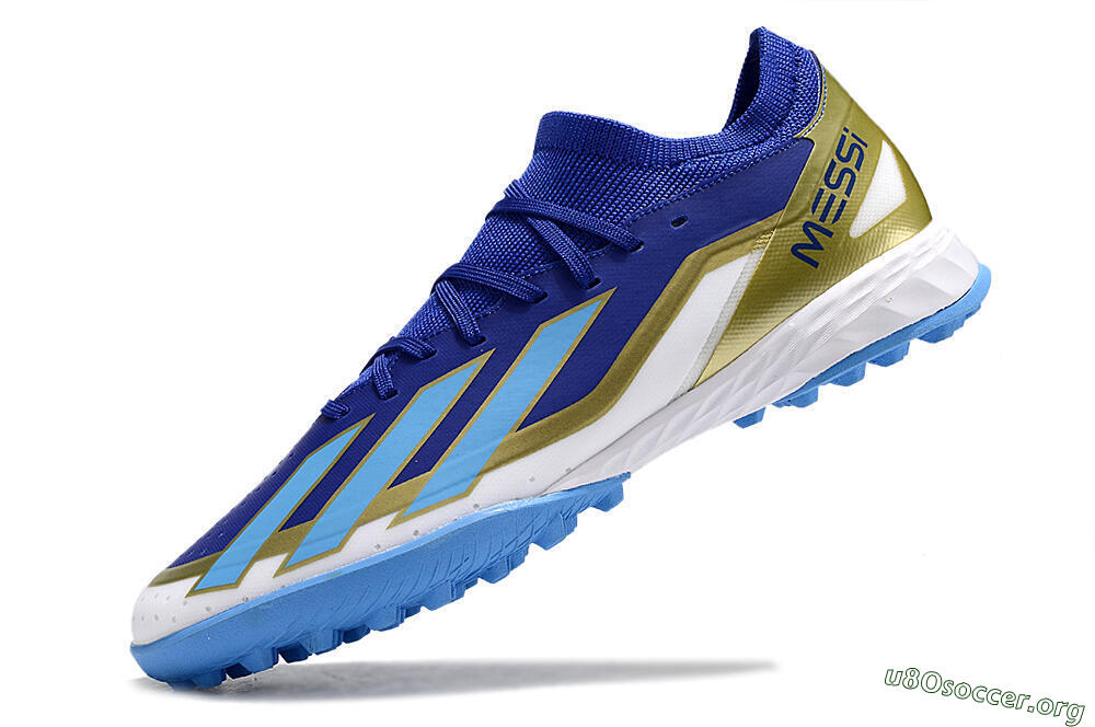 Adidas X Crazyfast.3 Messi TF Football Shoes - Blue/White/Gold 5