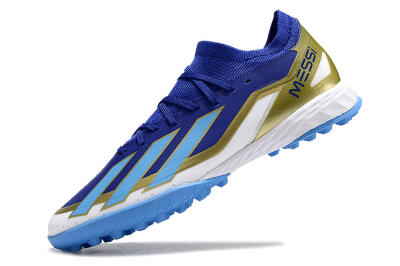Adidas X Crazyfast.3 Messi TF Football Shoes - Blue/White/Gold