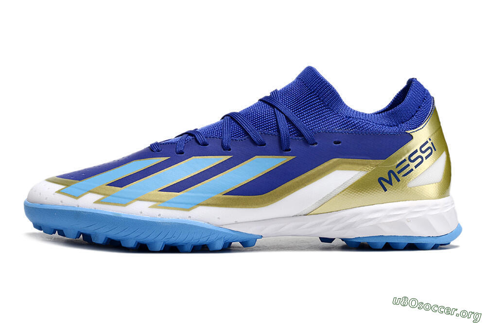 Adidas X Crazyfast.3 Messi TF Football Shoes - Blue/White/Gold 3