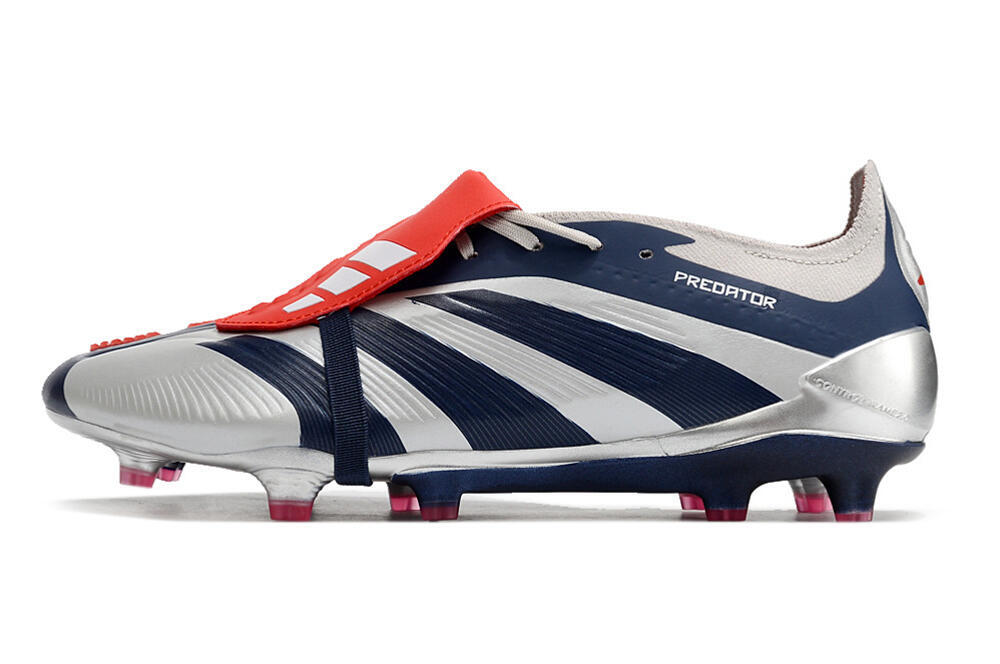 Adidas Predator Elite Foldover Tongue FG Football Boots - Silver/Black/Red 3