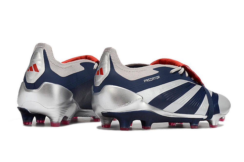 Adidas Predator Elite Foldover Tongue FG Football Boots - Silver/Black/Red 6