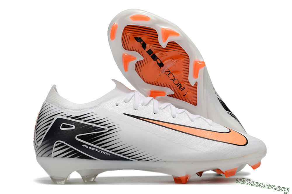Nike Air Zoom Mercurial Vapor 16 Elite FG Football Boots - White/Orange/Black 2