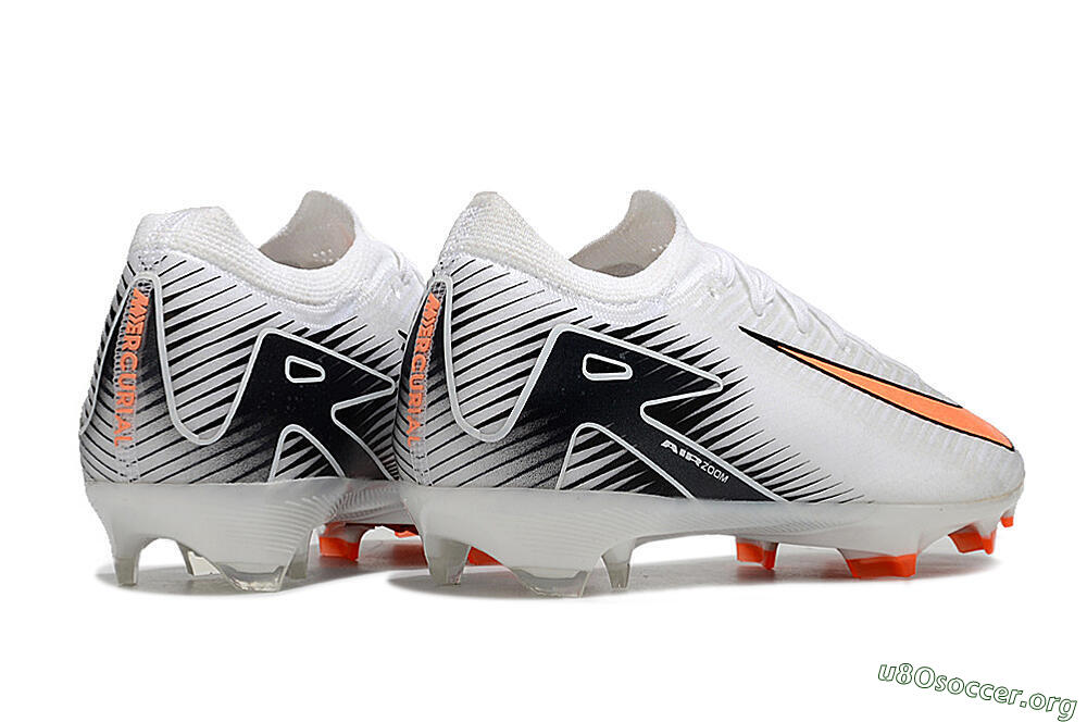 Nike Air Zoom Mercurial Vapor 16 Elite FG Football Boots - White/Orange/Black 6