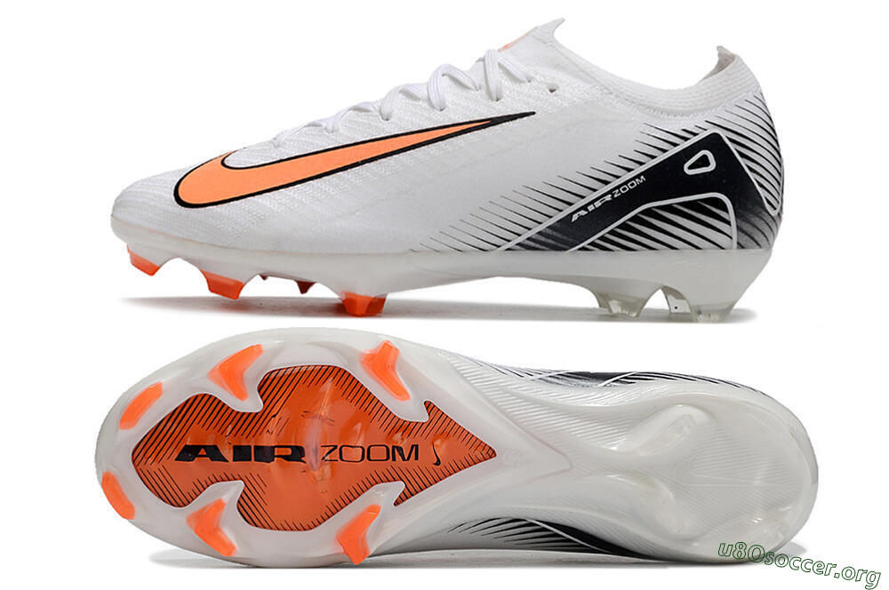 Nike Air Zoom Mercurial Vapor 16 Elite FG Football Boots - White/Orange/Black 1