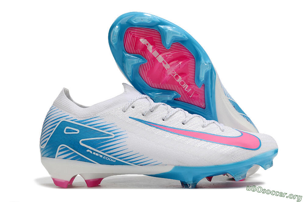 Nike Air Zoom Mercurial Vapor 16 Elite FG Football Boots - White/Pink/Blue 2