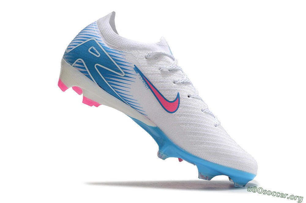 Nike Air Zoom Mercurial Vapor 16 Elite FG Football Boots - White/Pink/Blue 4