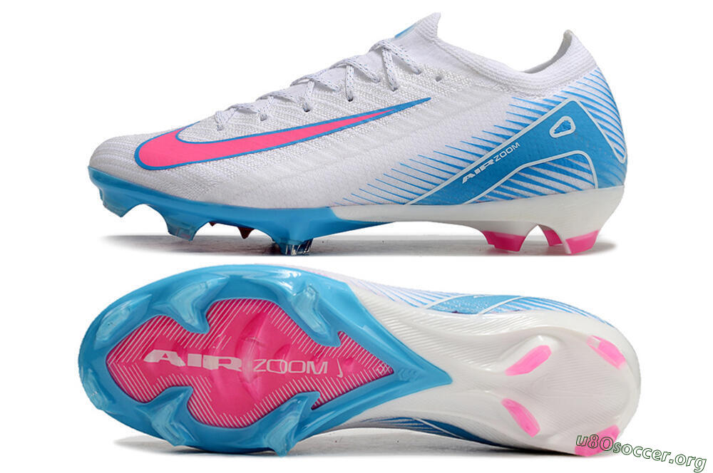 Nike Air Zoom Mercurial Vapor 16 Elite FG Football Boots - White/Pink/Blue 1