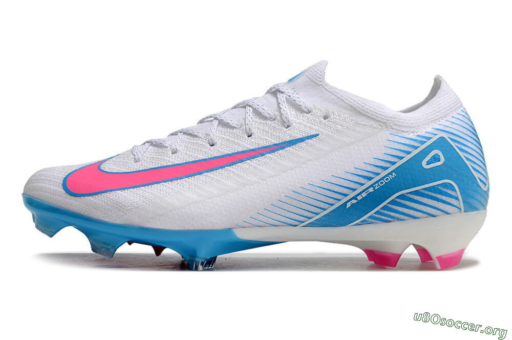 Nike Air Zoom Mercurial Vapor 16 Elite FG Football Boots - White/Pink/Blue 3