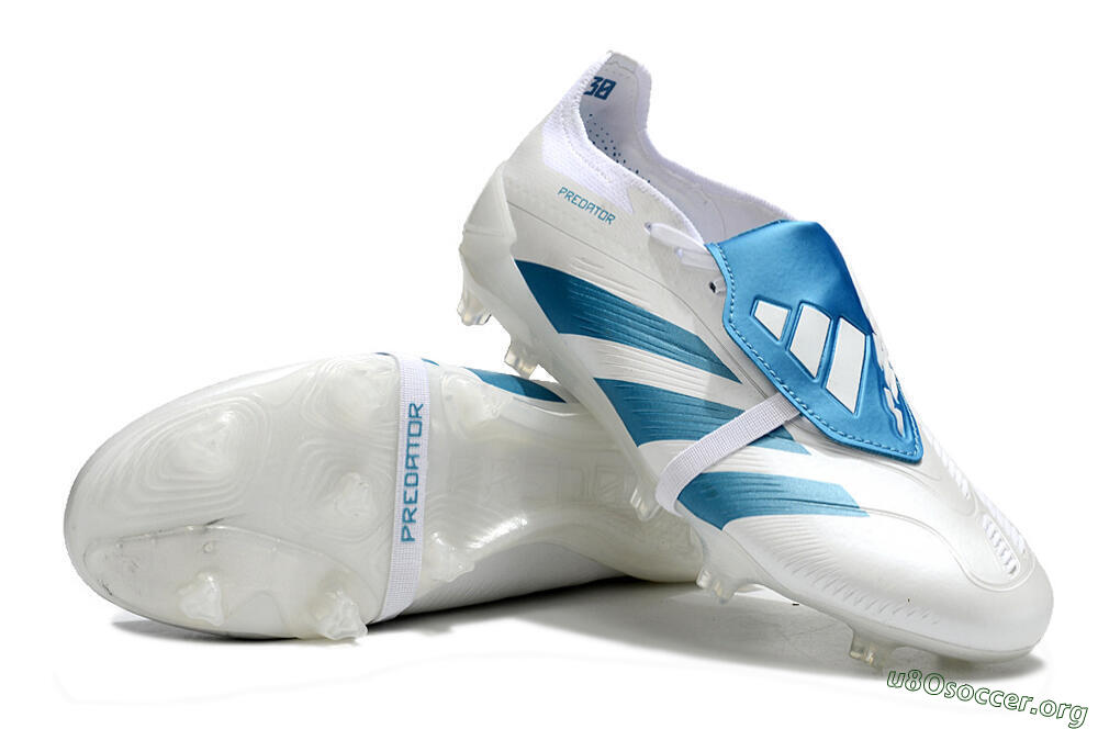 Adidas Predator Elite Foldover Tongue FG Football Boots - White/Blue 0