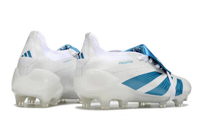 Adidas Predator Elite Foldover Tongue FG Football Boots - White/Blue