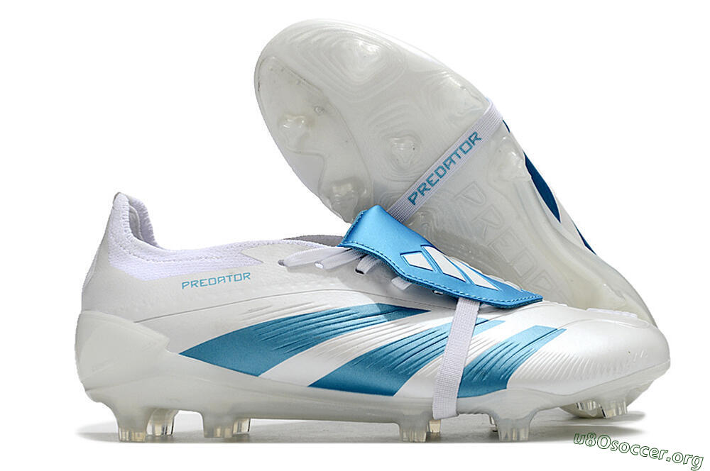 Adidas Predator Elite Foldover Tongue FG Football Boots - White/Blue 2