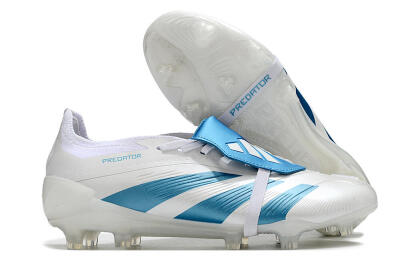 Adidas Predator Elite Foldover Tongue FG Football Boots - White/Blue