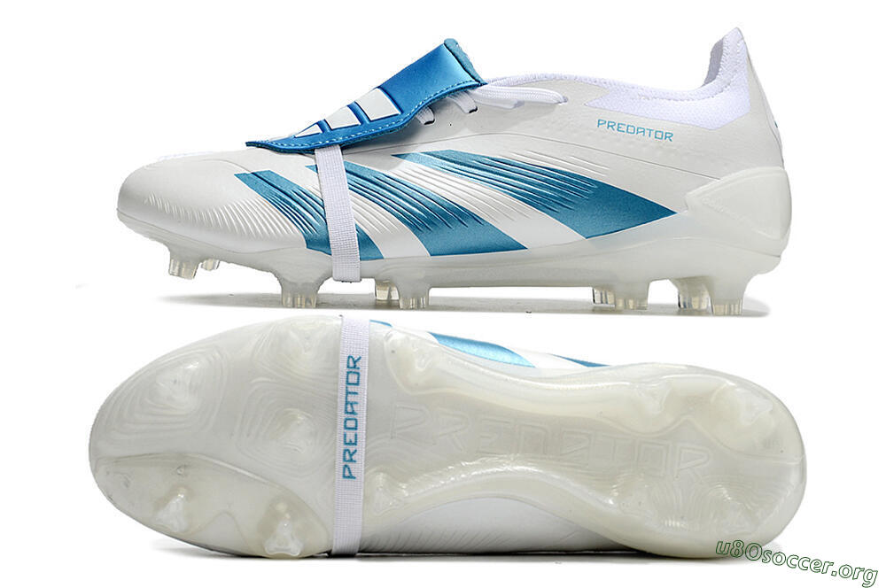Adidas Predator Elite Foldover Tongue FG Football Boots - White/Blue 1