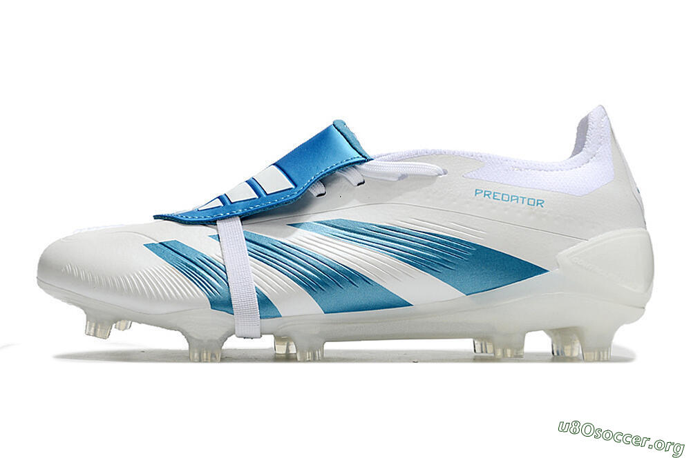 Adidas Predator Elite Foldover Tongue FG Football Boots - White/Blue 3