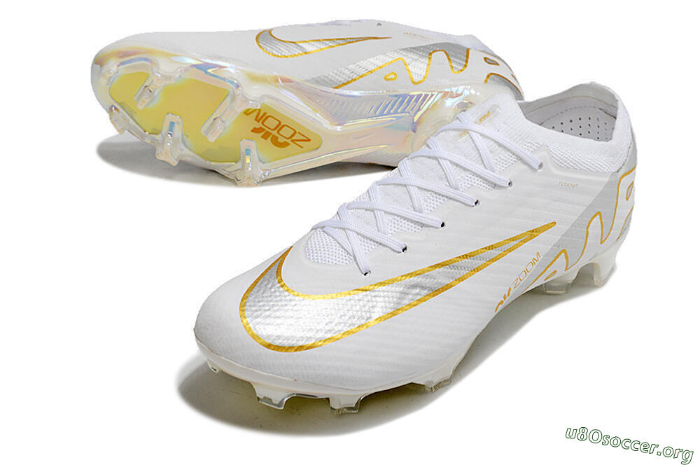 Nike Air Zoom Mercurial Vapor 15 Elite FG Football Boots - White/Silver/Gold 0