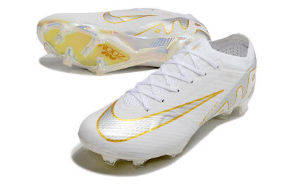 Nike Air Zoom Mercurial Vapor 15 Elite FG Football Boots - White/Silver/Gold