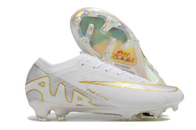 Nike Air Zoom Mercurial Vapor 15 Elite FG Football Boots - White/Silver/Gold
