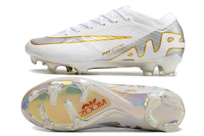 Nike Air Zoom Mercurial Vapor 15 Elite FG Football Boots - White/Silver/Gold