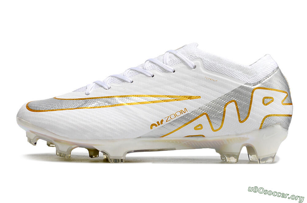 Nike Air Zoom Mercurial Vapor 15 Elite FG Football Boots - White/Silver/Gold 3
