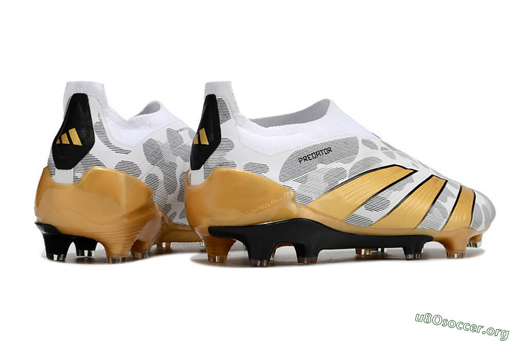 Adidas Predator Accuracy+ Laceless FG Football Boots - White/Grey/Gold 6